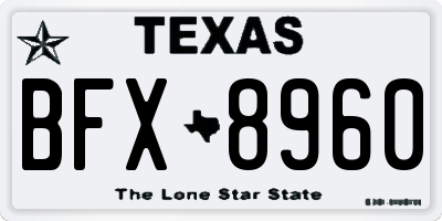 TX license plate BFX8960