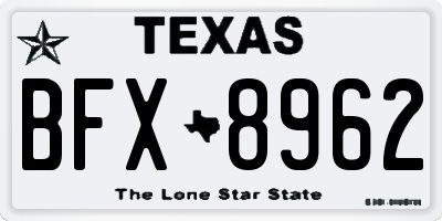 TX license plate BFX8962
