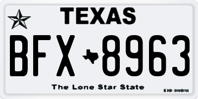 TX license plate BFX8963