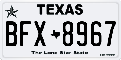 TX license plate BFX8967
