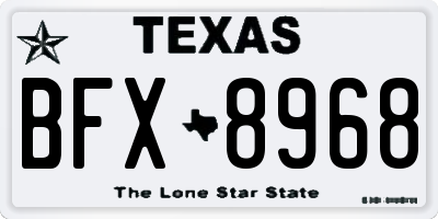 TX license plate BFX8968