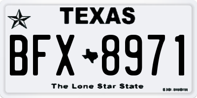 TX license plate BFX8971