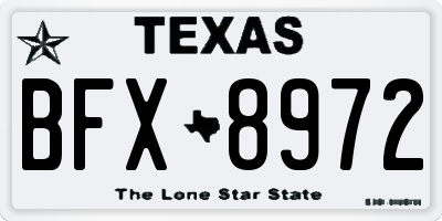 TX license plate BFX8972