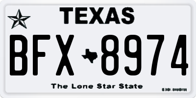TX license plate BFX8974