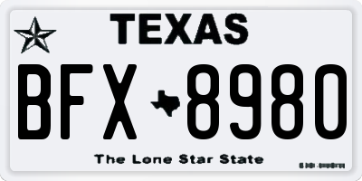 TX license plate BFX8980