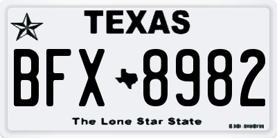 TX license plate BFX8982