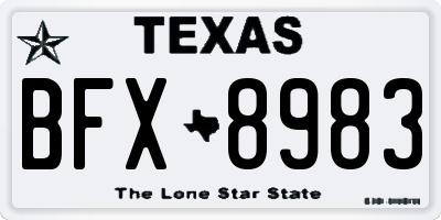 TX license plate BFX8983
