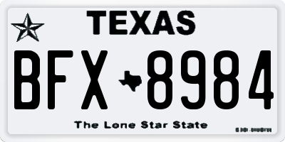 TX license plate BFX8984