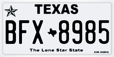 TX license plate BFX8985