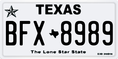 TX license plate BFX8989
