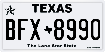 TX license plate BFX8990