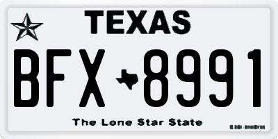TX license plate BFX8991