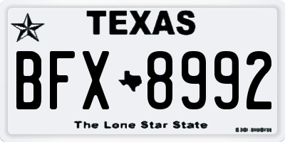 TX license plate BFX8992