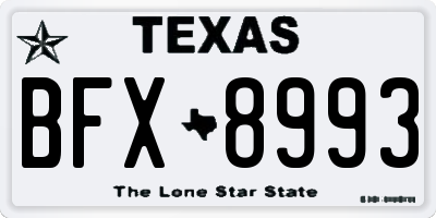 TX license plate BFX8993