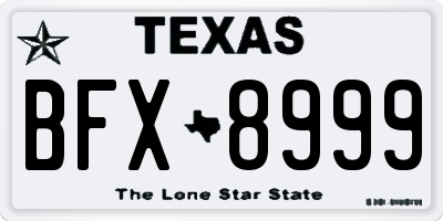TX license plate BFX8999