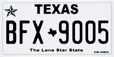 TX license plate BFX9005