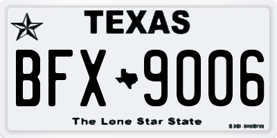 TX license plate BFX9006