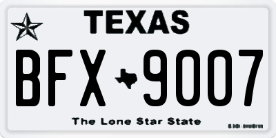 TX license plate BFX9007