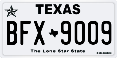 TX license plate BFX9009