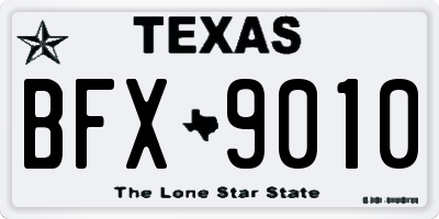 TX license plate BFX9010