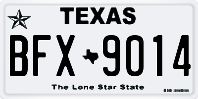 TX license plate BFX9014