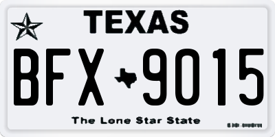 TX license plate BFX9015
