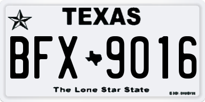 TX license plate BFX9016