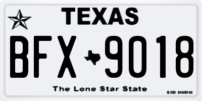 TX license plate BFX9018