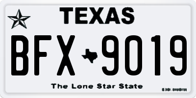 TX license plate BFX9019