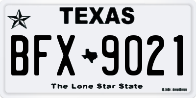 TX license plate BFX9021