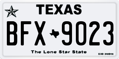 TX license plate BFX9023