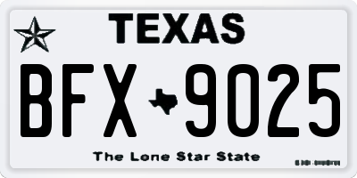 TX license plate BFX9025