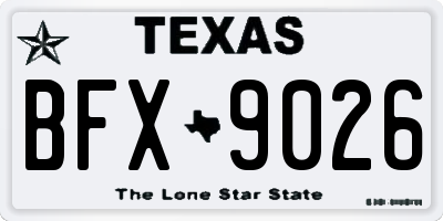 TX license plate BFX9026