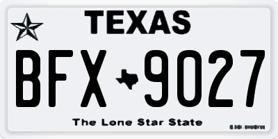 TX license plate BFX9027