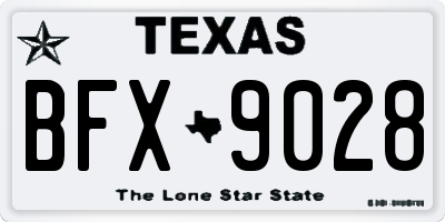 TX license plate BFX9028