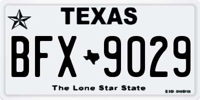 TX license plate BFX9029