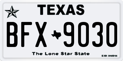 TX license plate BFX9030
