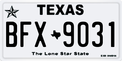TX license plate BFX9031