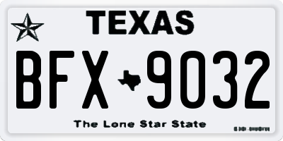 TX license plate BFX9032