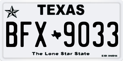 TX license plate BFX9033