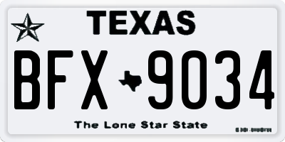 TX license plate BFX9034