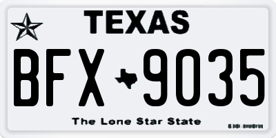 TX license plate BFX9035