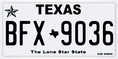 TX license plate BFX9036