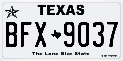 TX license plate BFX9037