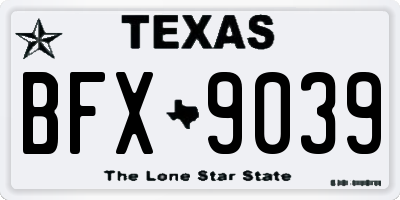 TX license plate BFX9039