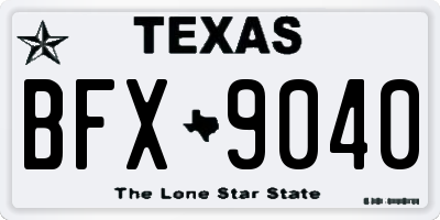 TX license plate BFX9040