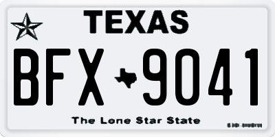 TX license plate BFX9041