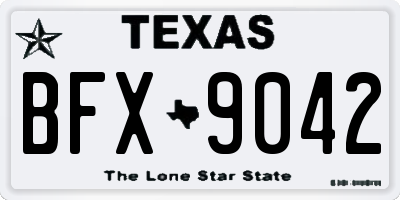 TX license plate BFX9042
