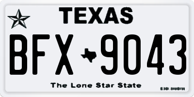 TX license plate BFX9043