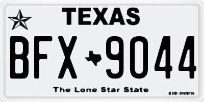 TX license plate BFX9044